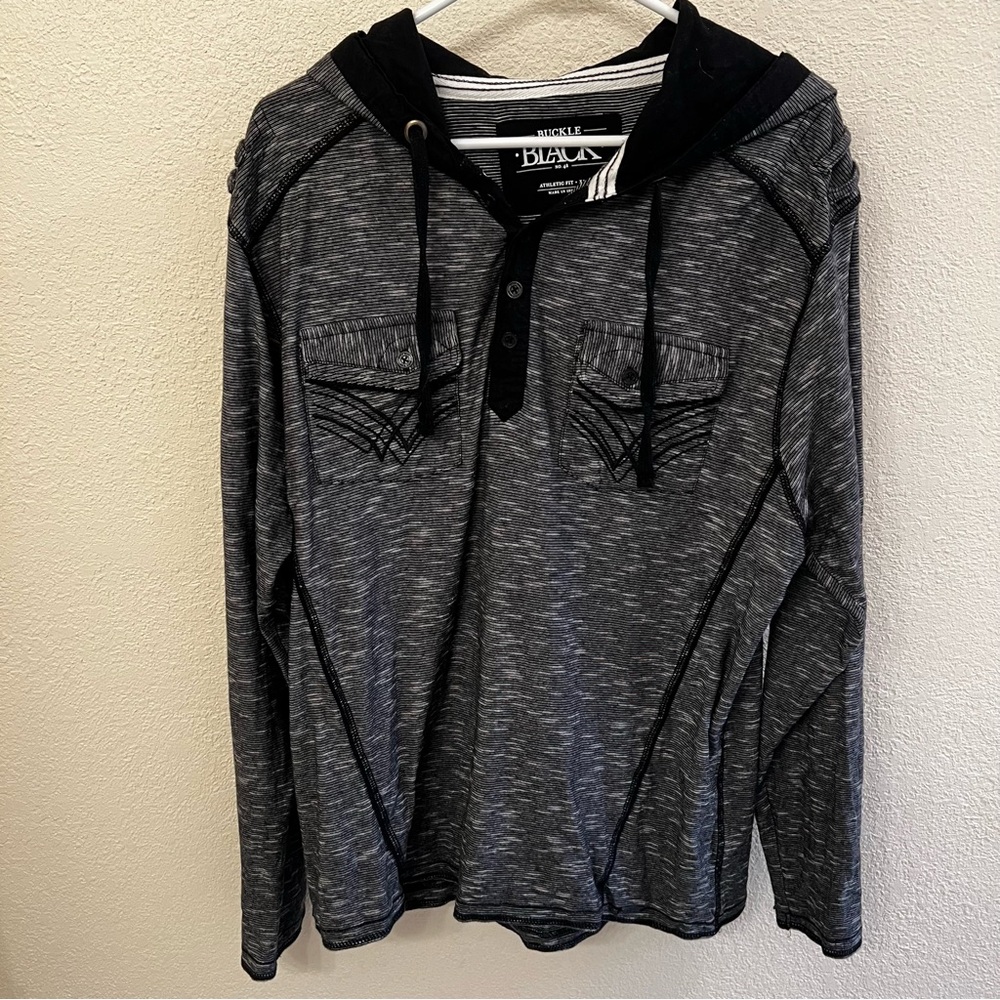 Buckle Black Long Sleeve Hoodie (Size XL)